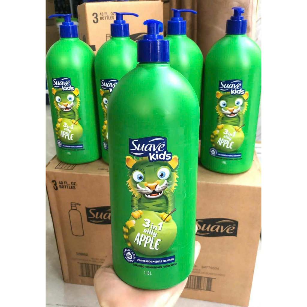 Dầu tắm gội xả Suave Kids 1.18L 3in1 USA