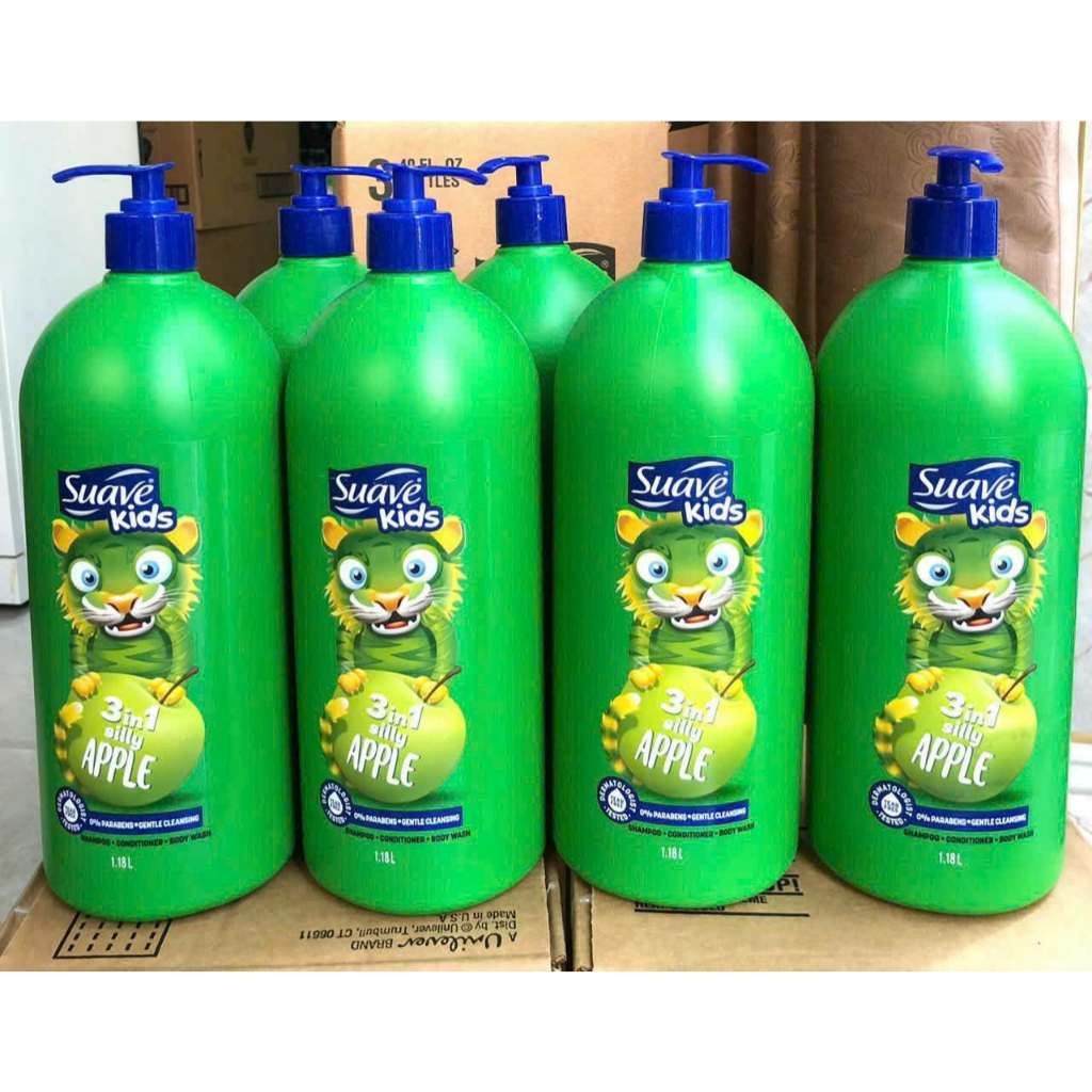 Dầu tắm gội xả Suave Kids 1.18L 3in1 USA