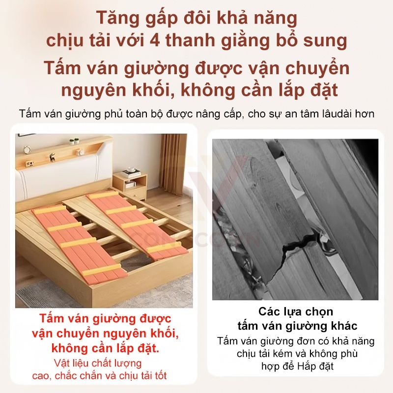 Giường Ngủ CONOCO Bọc Da Hiện Đại Khung Gỗ Chắc Chắn Không Gầm Chống Ồn Cao Cấp (1m2/1m5/1m8)