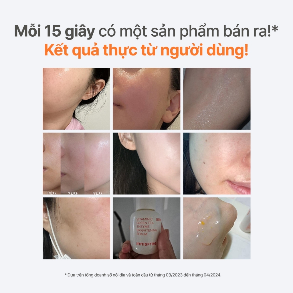 INNISFREE x KOL serum Vitamin C sáng da, mờ thâm mụn INNISFREE Green Tea Enzyme Brightening Serum 30ml