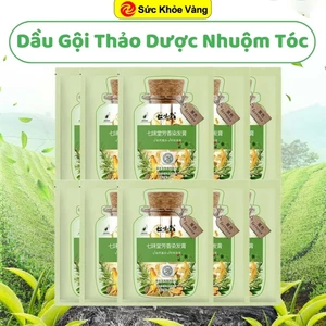 【Hộp 10 Gói】Dầu Gội Nhuộm Tóc Thảo Dược Tấm Thị, Dầu Gội Phủ Bạc Nhuộm Tóc Đen, Nâu Nuôi Dưỡng Kích Thích Mọc Tóc