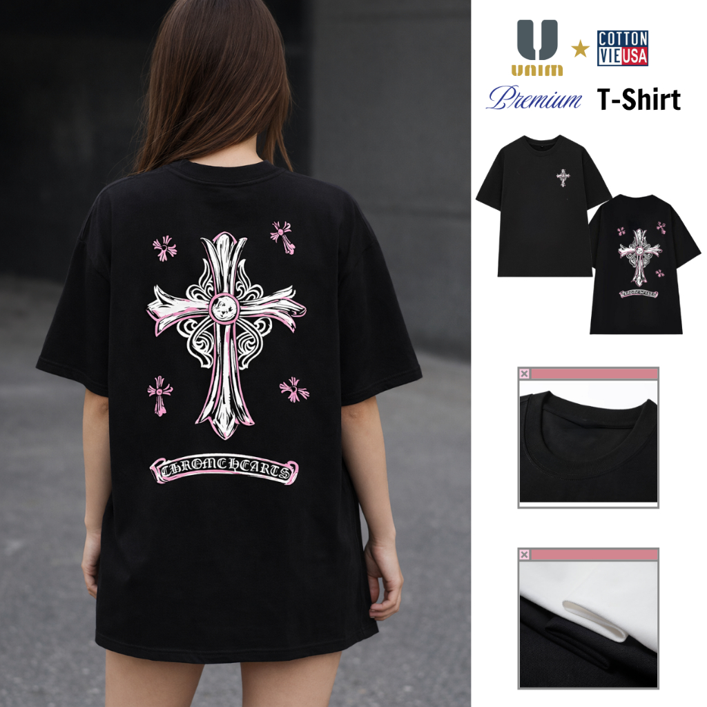 [VẢI 250 GSM] Áo Thun Chrome Hearts In Hoạ Tiết Form Unisex UnimStore Chất Liệu Cotton 100% 250GSM
