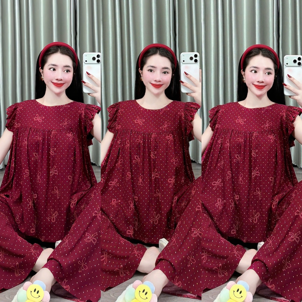 Bộ Tole Cánh Tiên Nhà CM Quần Dài Xinh