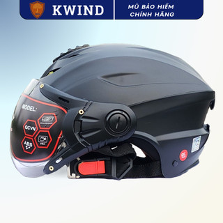 Mũ bảo hiểm có kính, nửa đầu, thiết kế thể thao, chính hãng, an toàn, freesize 55-59cm,