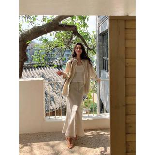 𝗖𝗮𝗿𝗮 𝗦et - |LY LINEN| - Chân váy Linen đuôi cá + Áo sơ mi