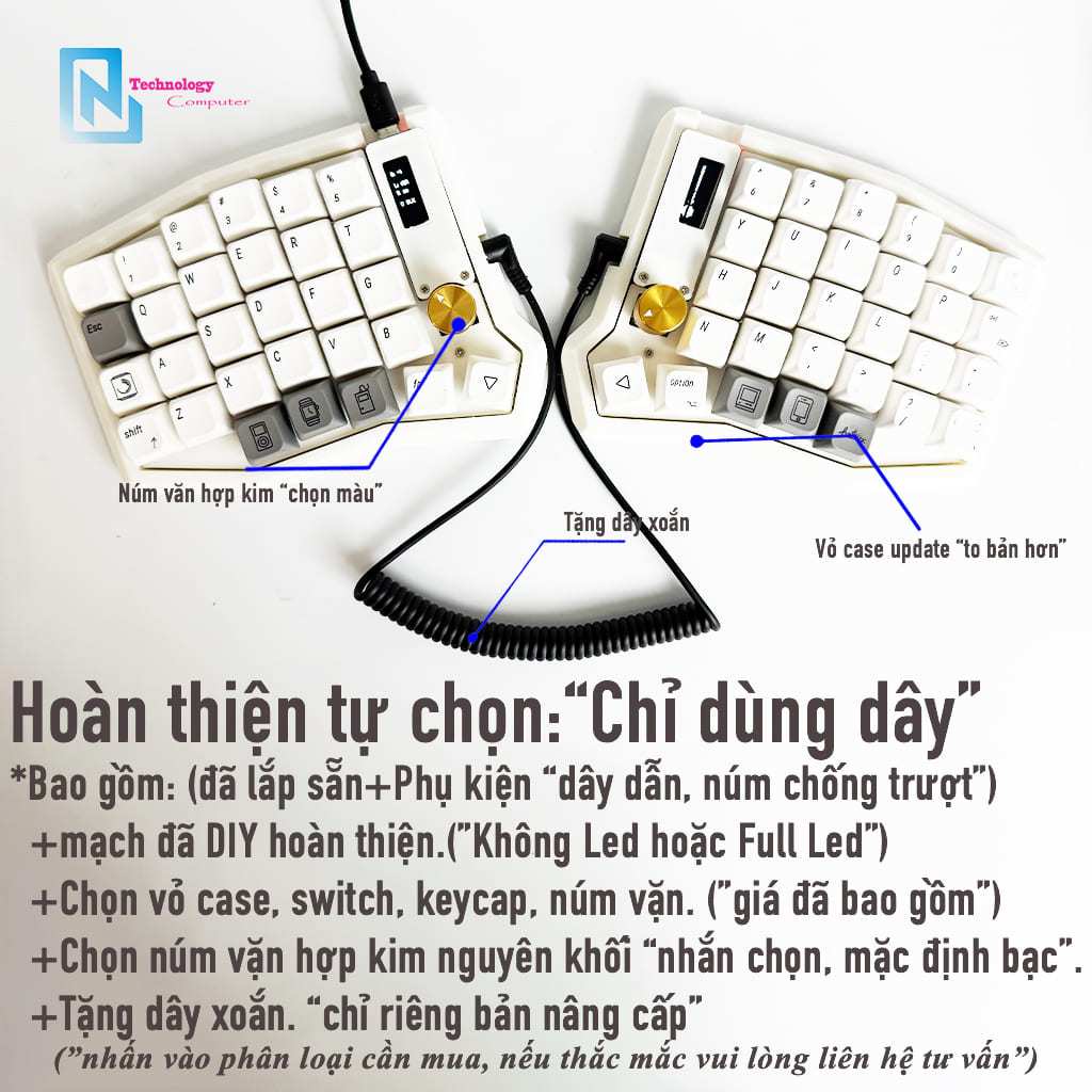 Bàn Phím Sofle RGB V2.1 Chỉ Dùng Dây Hoàn Thiện Keyboard Split Sử Dụng Atmega32u4 Keymap QMK VIA | BigBuy360 - bigbuy360.vn