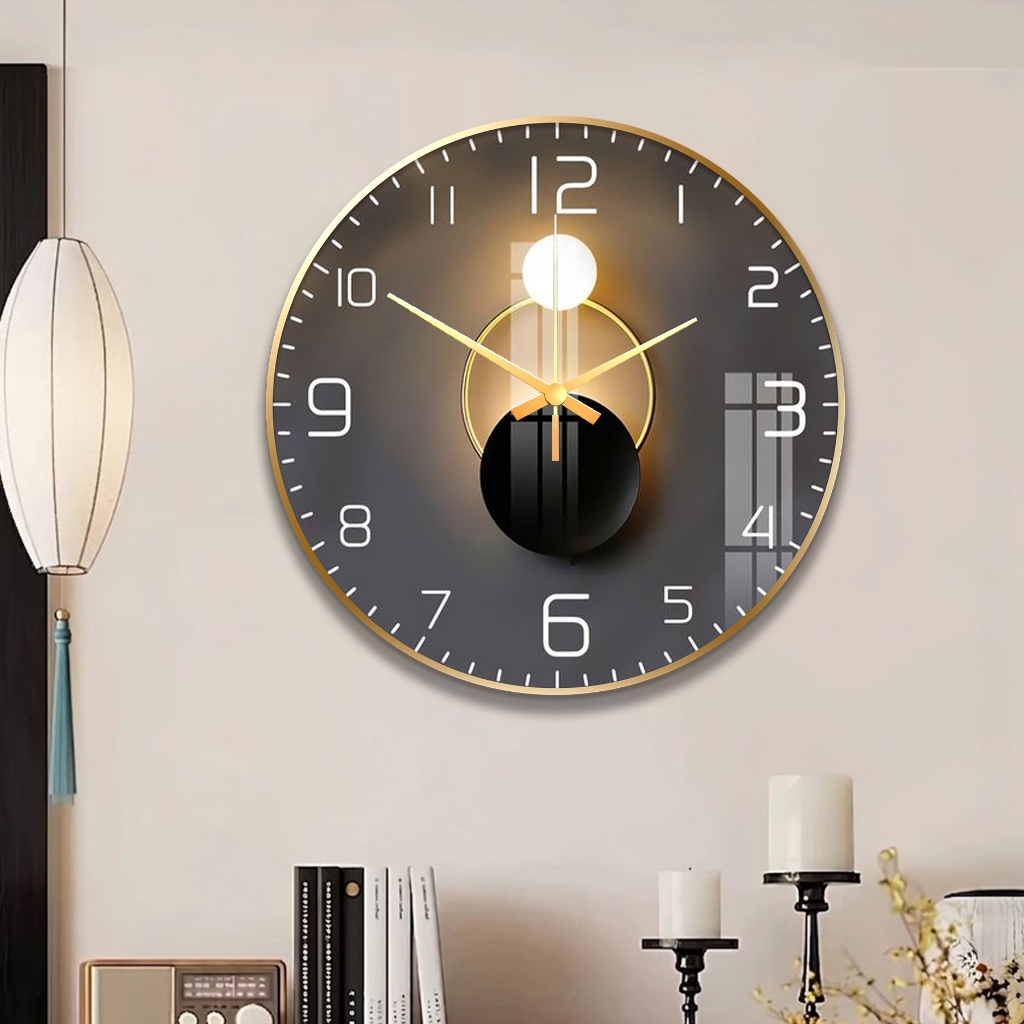 Đồng Hồ Tròn Tráng Gương Kim Trôi. Tranh in UV5D Cao Cấp - Gỗ MDF Phủ Melamine 2 Lớp! - Top Decor