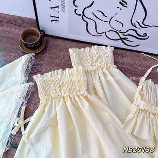 Set váy 3 chi tiết màu vàng chanh xinh xắn cho bé gái đi biển, đi chơi, chụp ảnh