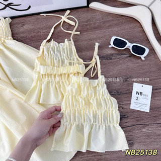 Set váy 3 chi tiết màu vàng chanh xinh xắn cho bé gái đi biển, đi chơi, chụp ảnh