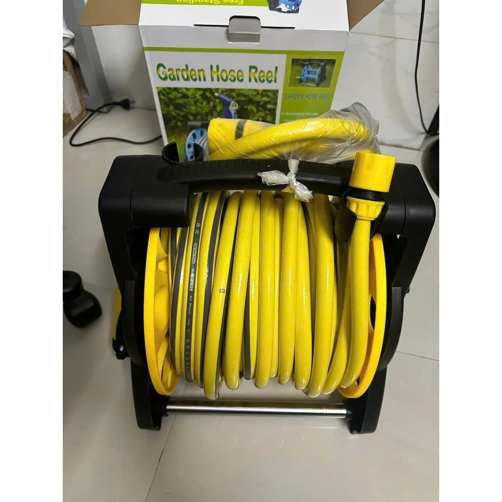 Bộ vòi tưới cây, rửa xe ROLO MY NHAN chiều dài từ 10m đến 35m, vòi nhiều chế độ phun, dây 04 lớp bao gồm rulo cuốn dây