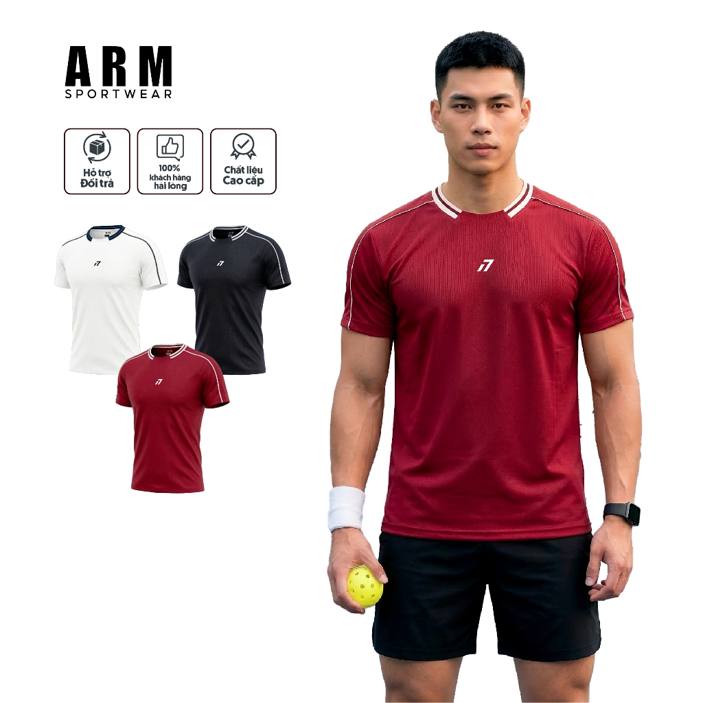 Áo Thun Nam Thể Thao Pickleball ARM STRIKE SHOT TEE thoáng khí, nhanh khô vận động thoải mái