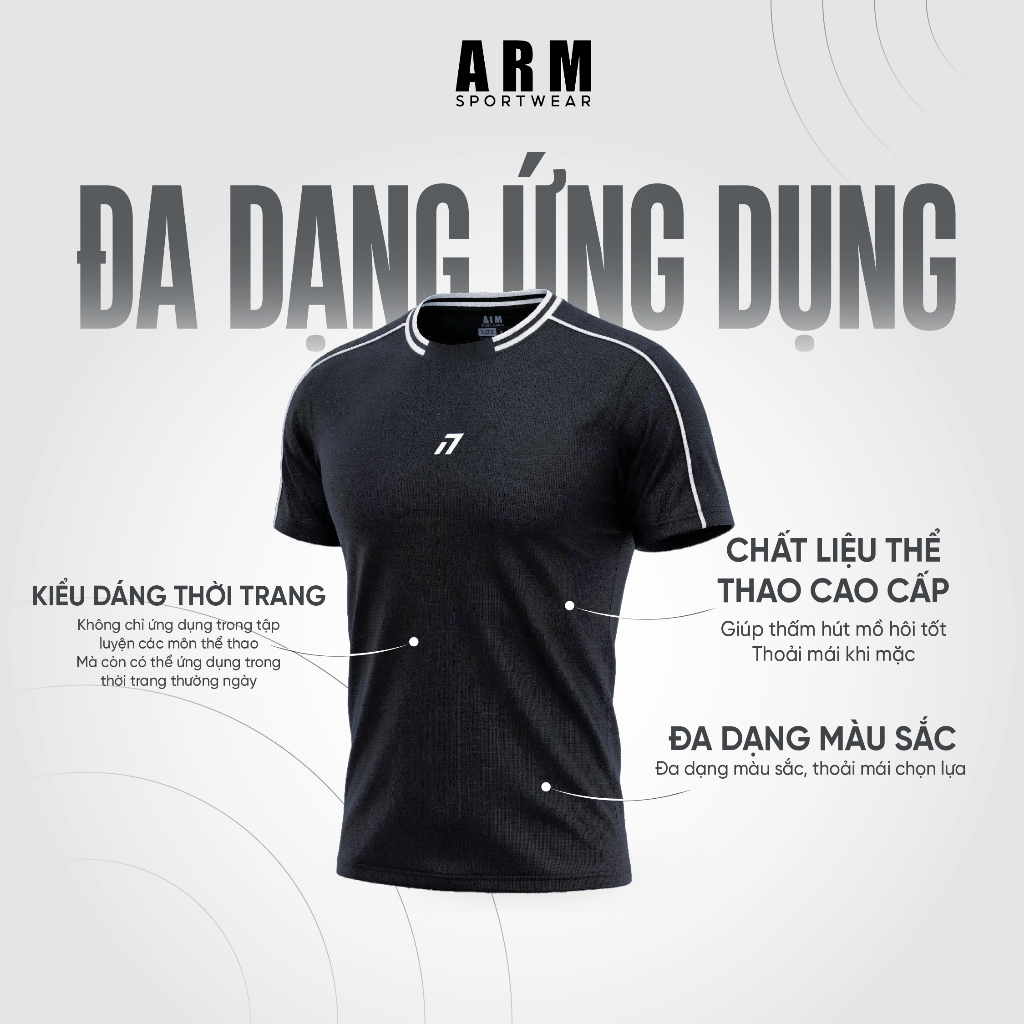 Áo Thun Nam Thể Thao Pickleball ARM STRIKE SHOT TEE thoáng khí, nhanh khô vận động thoải mái