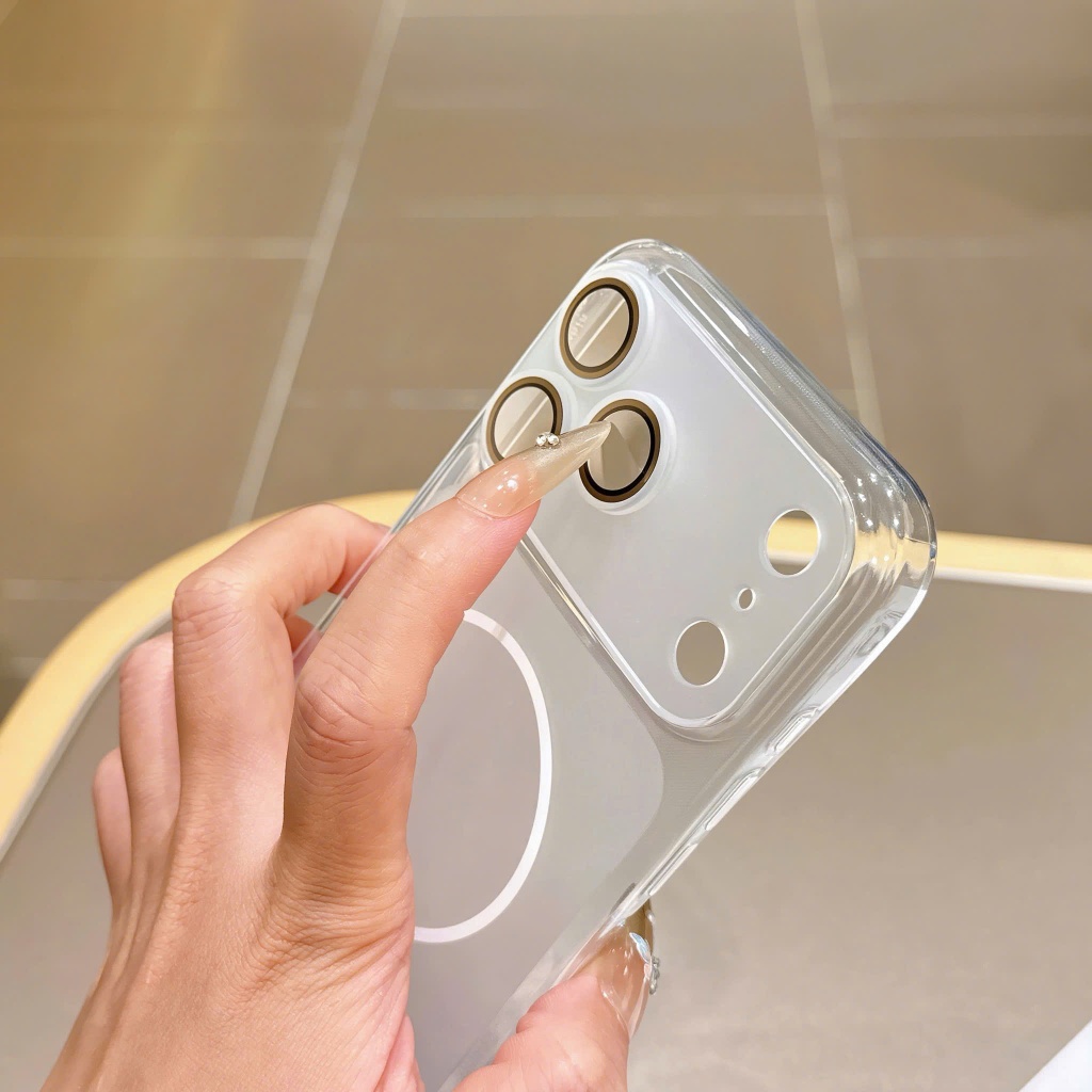 (U-4)Ốp nhám dẻo UltraThin siêu mỏng Bảo vệ camera Chống vân tay Sạc không dây dành cho iphone 17/16/15/14/13/12/pro/max