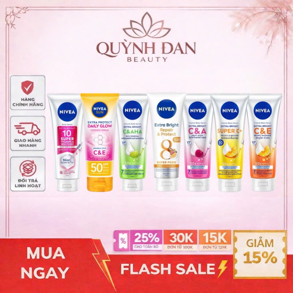 Tinh Chất Dưỡng Thể Dưỡng Trắng NIVEA Tuýp 180ML/300ML