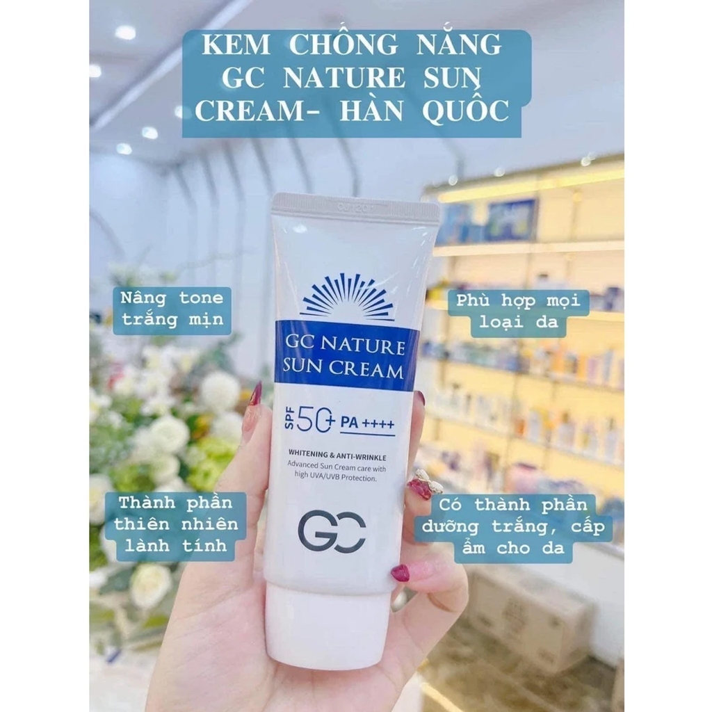 Combo 2 Kem Chống Nắng GC Nature Sun Cream Nâng Tone Dưỡng Trắng SPF 50+ PA++++ (Chính Hang)