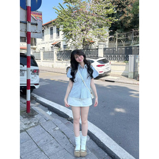 Áo Kiểu Nữ Sọc Dọc Babydoll Tay Cánh Tiên Cổ Nơ Nhẹ Nhàng, Freesize 2 Màu Thanh Lịch Dễ Phối, Hot Trend - Áo Sơ Mi