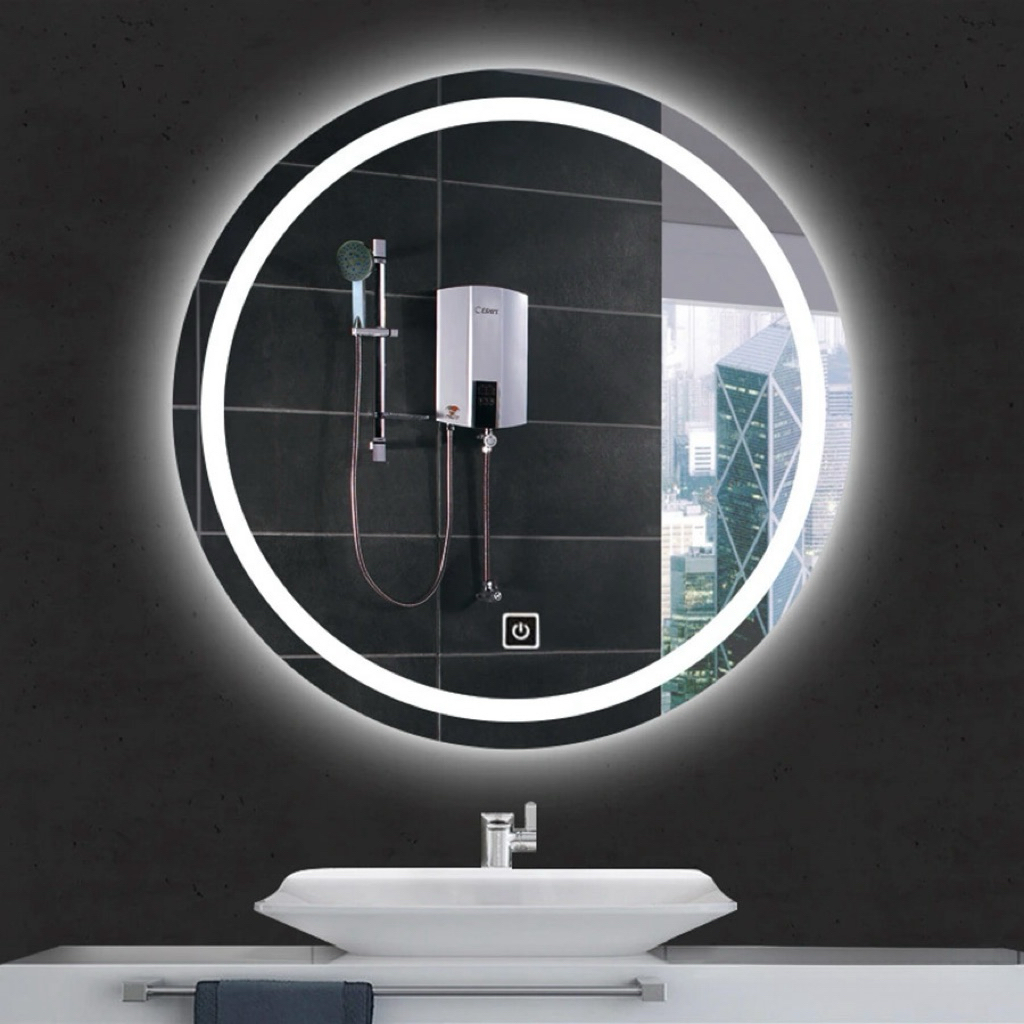 Gương Tròn Treo Tường LED Phòng Tắm Chống Nước Soi Rõ Nét Ánh Sáng 3 Màu