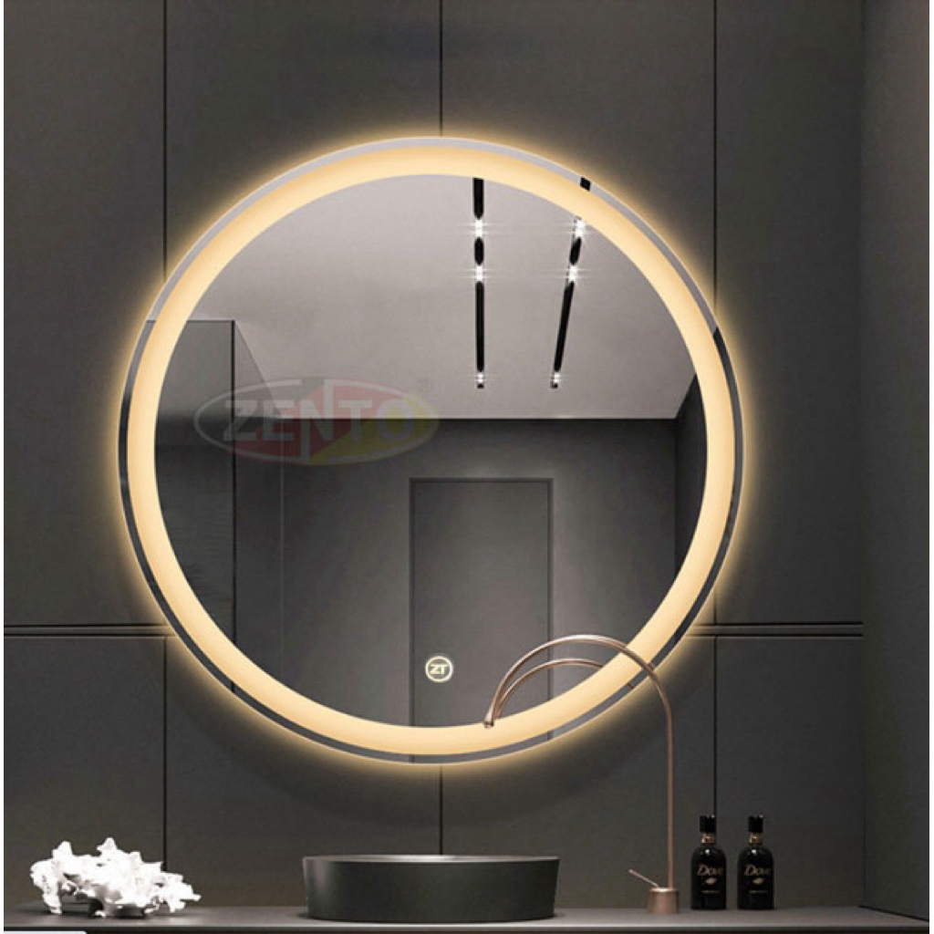 Gương Tròn Treo Tường LED Phòng Tắm Chống Nước Soi Rõ Nét Ánh Sáng 3 Màu