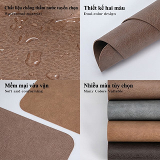 Pad Chuột Cỡ Lớn Da PU 2 Mặt Màu Cafe/Đen - Chống Nước 100% - Chống Xước - Chống Bụi