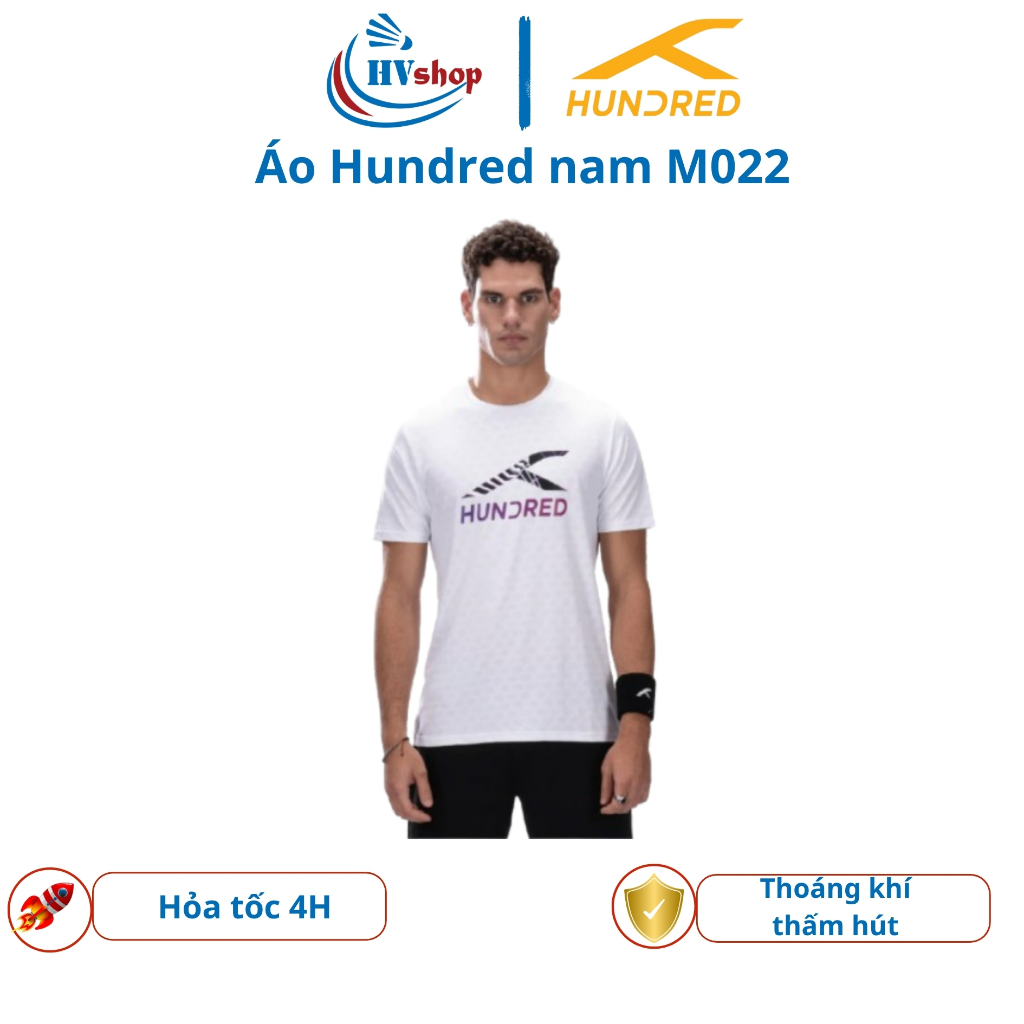 Áo cầu lông Hundred M022 chính hãng, Unisex, thoáng khí, thấm hút mồ hôi tốt - HVShop