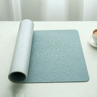DeskPad Da PU 2 Mặt Kích Thước Lớn Màu Xám Ánh Bạc - Xanh Pastel - Chống Trầy - Dễ Vệ Sinh