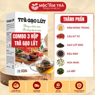 Combo 3 Hộp Trà Gạo Lứt 8 Vị Thảo Mộc giúp giảm ky giữ dáng (Hộp 20 gói )
