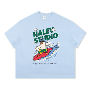 Áo thun BOXY Form Unisex Halev Brand in hình Vịt lướt sóng dễ thương chất Cotton Premium 260gsm