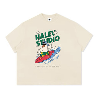Áo thun BOXY Form Unisex Halev Brand in hình Vịt lướt sóng dễ thương chất Cotton Premium 260gsm