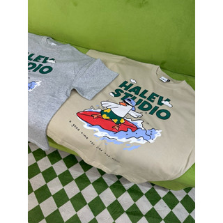 Áo thun BOXY Form Unisex Halev Brand in hình Vịt lướt sóng dễ thương chất Cotton Premium 260gsm