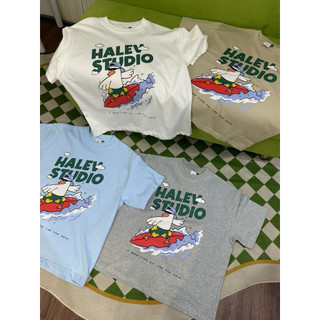 Áo thun BOXY Form Unisex Halev Brand in hình Vịt lướt sóng dễ thương chất Cotton Premium 260gsm