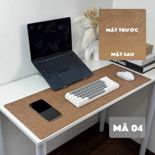 Pad Chuột Cỡ Lớn Da PU 2 Mặt Màu Nâu/Nâu Nhạt - Chống Nước 100% - Chống Xước - Chống Bụi