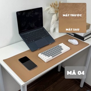 Pad Chuột Cỡ Lớn Da PU 2 Mặt Màu Nâu/Nâu Nhạt - Chống Nước 100% - Chống Xước - Chống Bụi
