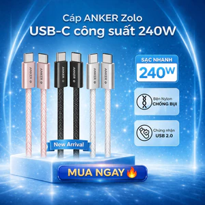 Cáp sạc nhanh và truyền dữ liệu Type-C - Type-C 240W 1.8m Anker Zolo A8060