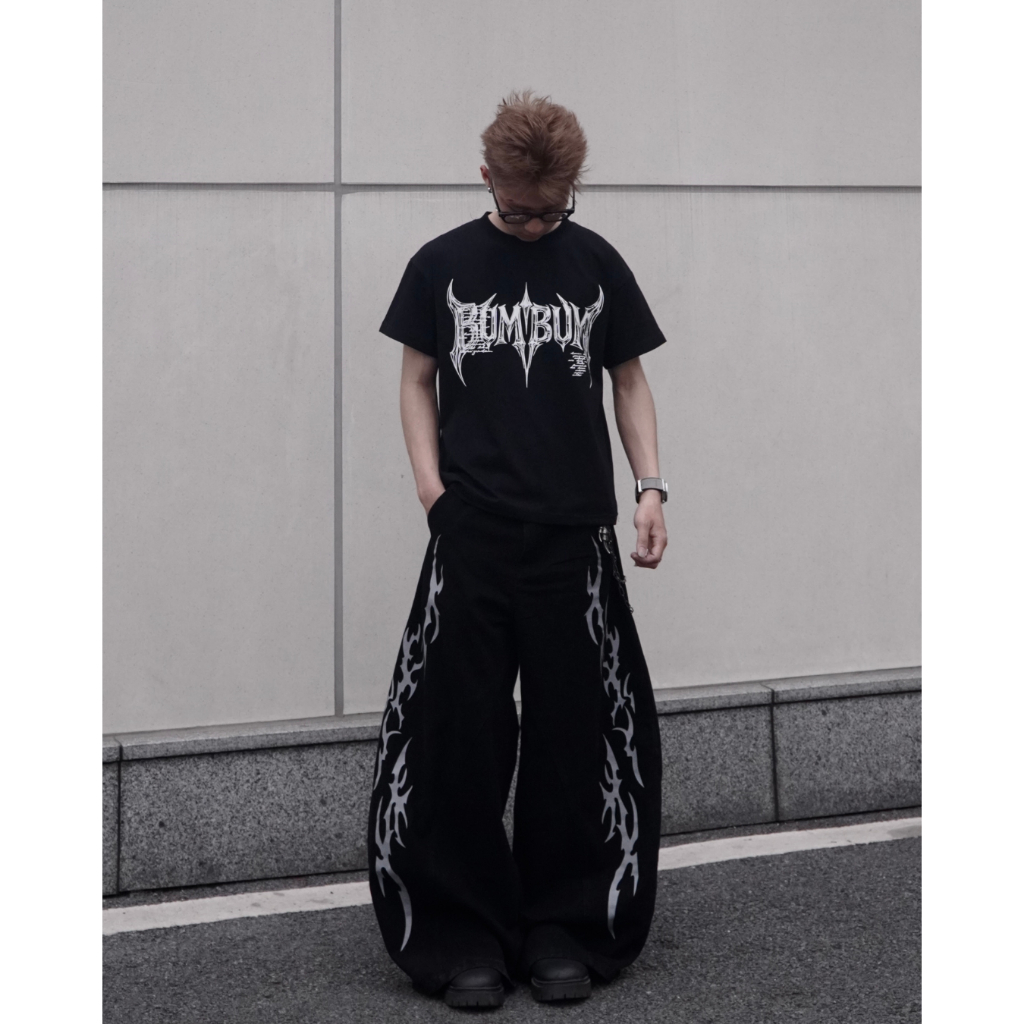 [DEAL MỞ BÁN] Quần Jean Ống Cong Flame Silver , Quần Jean Nam Nữ Ống Rộng- Street Pant Bum Bum STU