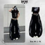 Quần Jean Ống Cong Flame Silver , Quần Jean Nam Nữ Ống Rộng- Street Pant Bum Bum STU