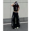 Quần Jean Ống Cong Flame Silver , Quần Jean Nam Nữ Ống Rộng- Street Pant Bum Bum STU