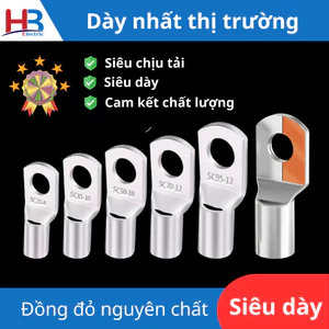 100 Đầu cos SC đồng mạ kẽm chất lượng cao | Chống oxy hóa | Nhiều kích thước