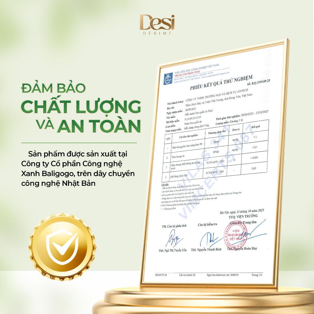 [Tặng Túi Giặt 2L] Combo 2 Nước Hoa Quần Áo Desi Hương Thơm Từ Pháp, Xịt Thơm Quần Áo Chai 100ml Lưu Hương 10H