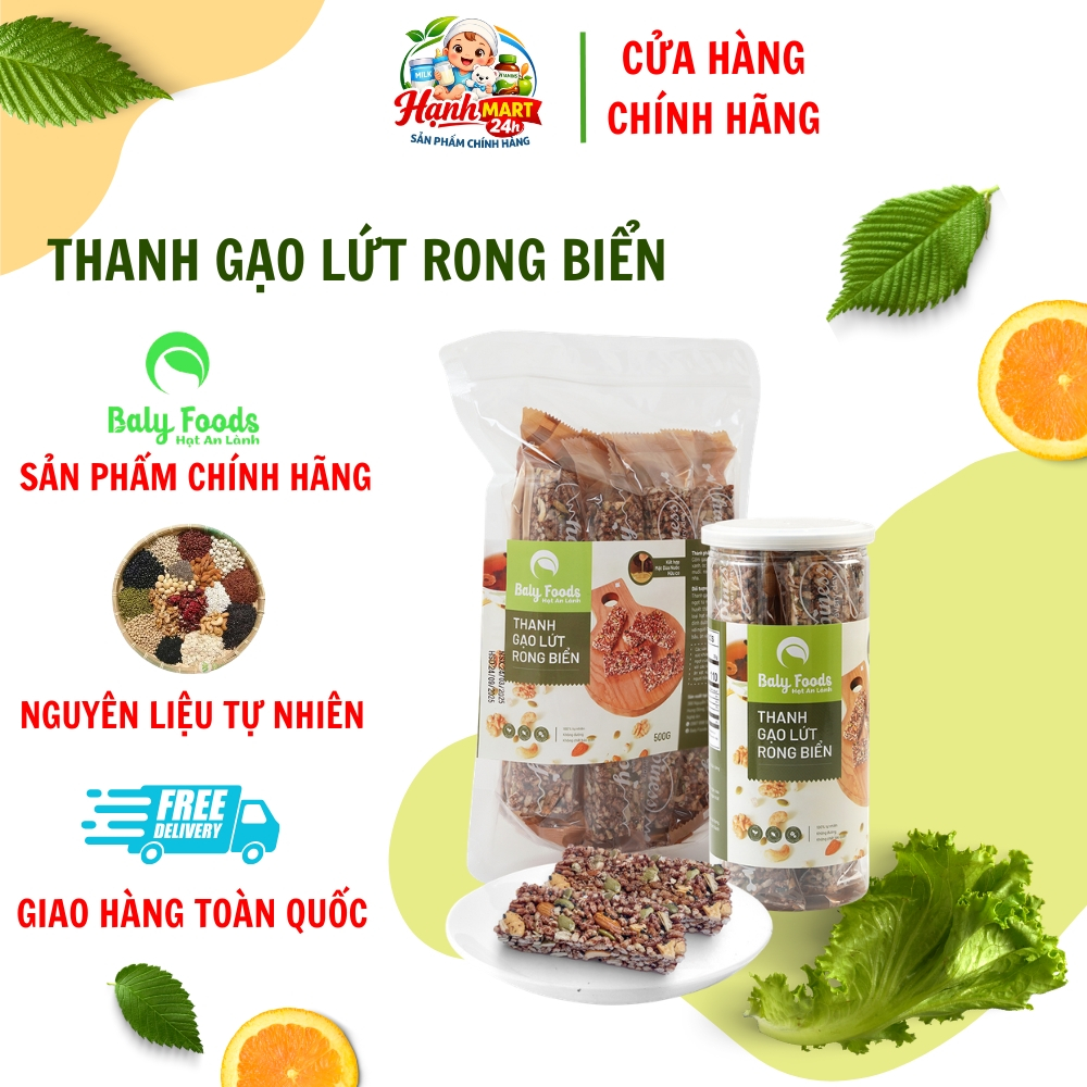 Thanh Gạo Lứt Rong Biển BALYFOODS Dinh Dưỡng Cho Người Ăn Kiêng, Mẹ Bầu, Giữ Dáng,Siêu Hạt