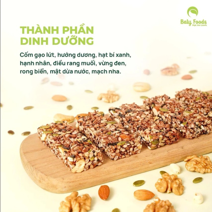 Thanh Gạo Lứt Rong Biển BALYFOODS Dinh Dưỡng Cho Người Ăn Kiêng, Mẹ Bầu, Giữ Dáng,Siêu Hạt