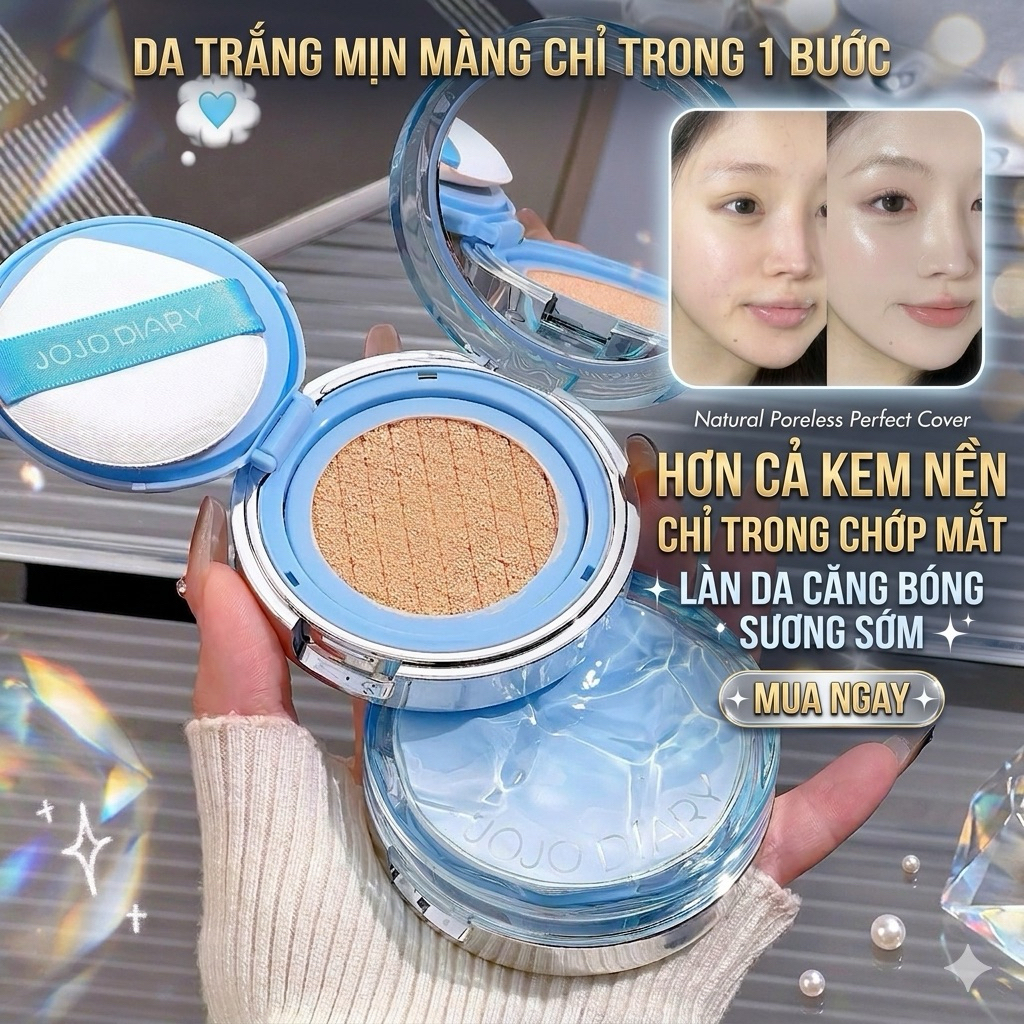 [tông sáng 01] Cushion bb cream Kem nền kiềm dầu chống thấm nước , chống nắng ++  lớp nền mỏng nhẹ