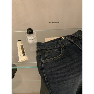 𝐏𝐡𝐢𝐞𝐧 𝐖𝐆𝐖𝐄 | (Sẵn S) w9120 Quần jean Ống Suông Xanh Đậm 101-103cm