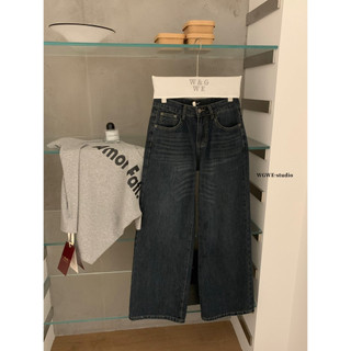 𝐏𝐡𝐢𝐞𝐧 𝐖𝐆𝐖𝐄 | (Sẵn S) w9120 Quần jean Ống Suông Xanh Đậm 101-103cm