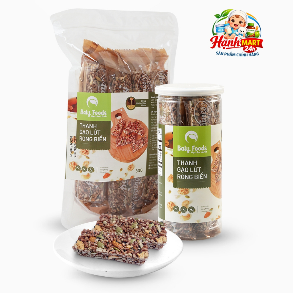 Thanh Gạo Lứt Rong Biển BALYFOODS Dinh Dưỡng Cho Người Ăn Kiêng, Mẹ Bầu, Giữ Dáng,Siêu Hạt
