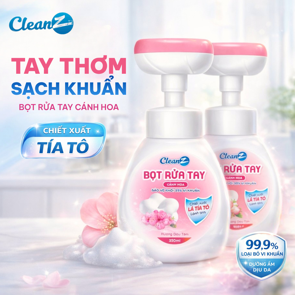 Nước Rửa Tay Dạng Bọt CleanZ Làm Sạch, Ngăn Khuẩn, An Toàn Bảo Vệ Cho ...