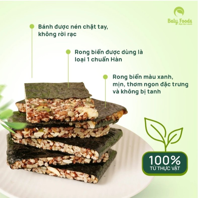 Thanh Rong Biển Kẹp Hạt BALYFOODS Dinh Dưỡng Cho Người Ăn Kiêng, Mẹ Bầu, Giữ Dáng,Siêu Hạt