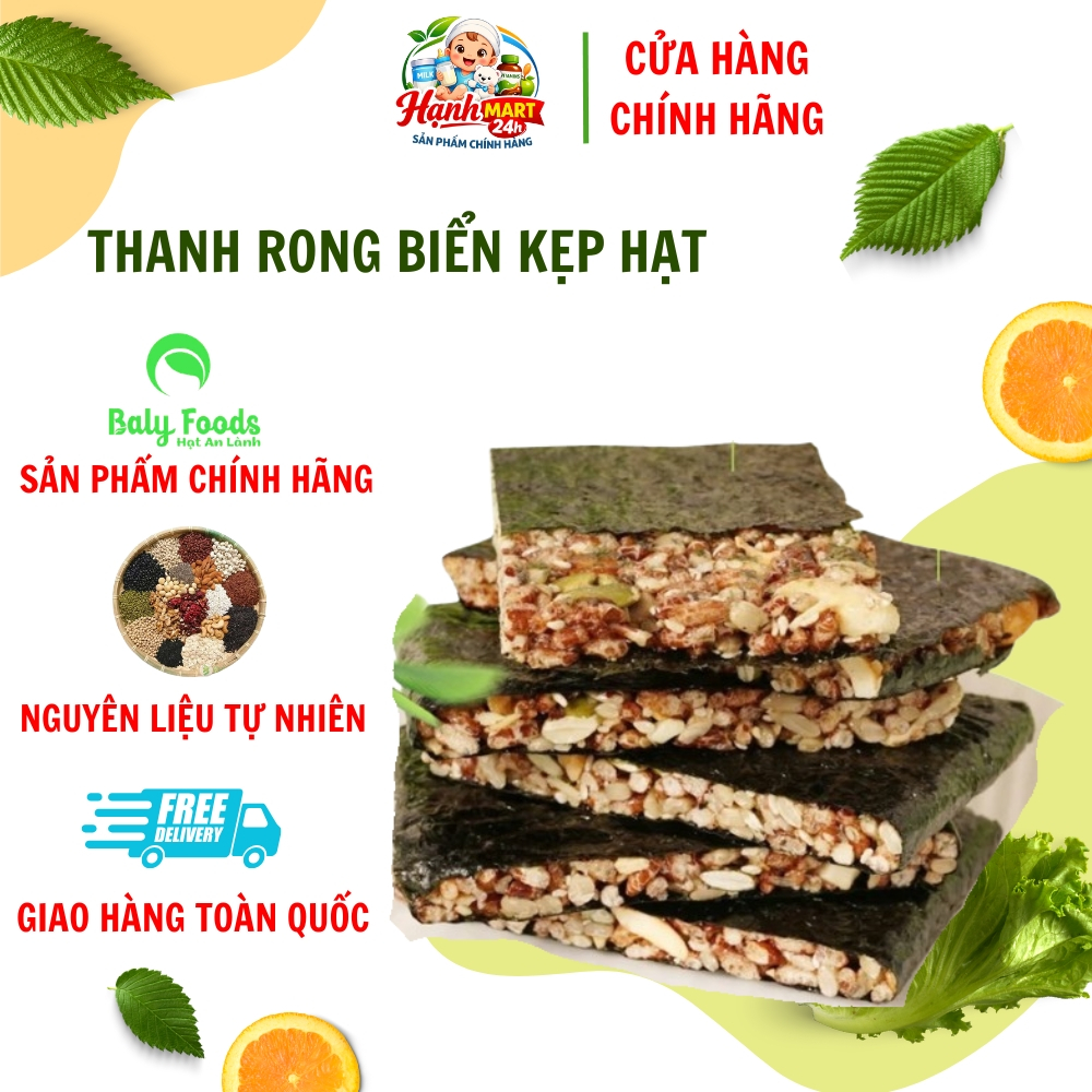 Thanh Rong Biển Kẹp Hạt BALYFOODS Dinh Dưỡng Cho Người Ăn Kiêng, Mẹ Bầu, Giữ Dáng,Siêu Hạt