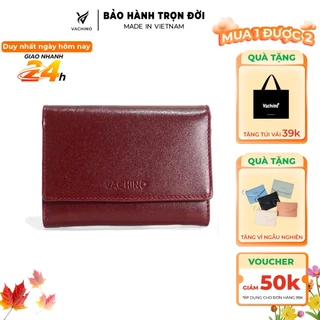 Ví nữ da bò thật 100% gấp 3 thời trang cao cấp VACHINO - VN007