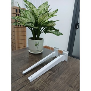 Cặp Tay Đỡ Kệ Gỗ Cài Rãnh Slatwall Màu Trắng 30cm Sắt Dày 2 Li Sơn Tĩnh Điện
