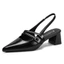 IKUNKA Giày Cao Gót Nữ Mũi Nhọn, Sandal Quai Hậu Slingback, Bít Mũi Hở Gót, Gót Vuông